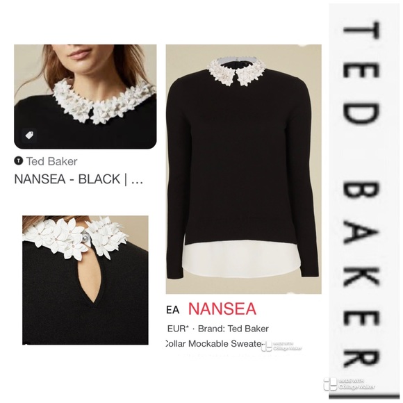 Ted Baker Sweaters - EUC - TED BAKER - sz L (3) 🌸 🌸 collared with ‘tails’. Cotton & Silk blend